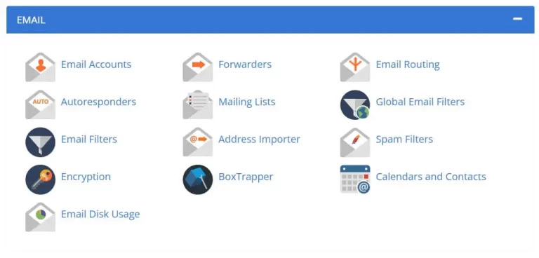 Bluehost_cpanel_Email_options